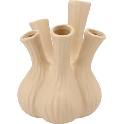 DK Design vaas Aglio - tulpenvaas - mat beige - D20 x H25 cm - Vazen