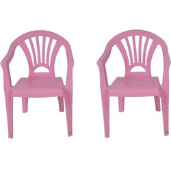 2x Roze kinderstoeltje plastic 37 x 31 x 51 cm - Kinderstoelen