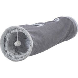 TRIXIE KATTEN SPEELTUNNEL HARVEY VELOURS / PLUCHE GRIJS 27X116 CM