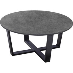 Teeburu coffee table 75x35cm. alu black/concrete