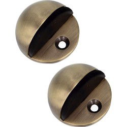 AMIG Deurstopper/deurbuffer - 2x - D45mm - inclusief schroeven - messing  - Deurstoppers