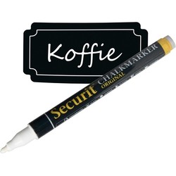 1x Witte schoolbordverf/krijtbordverf stift 1-2 mm punt voor organiseren koelkast/voorraadkast - Weckpotten