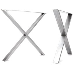 The Hairpin Leg Co. - X-Frame - Industriële poten - Brede tafel - H71xW78cm - Tafelpoten - Ruw Staal