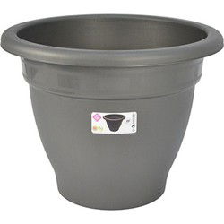 Hega Hogar Bloempot - grijs - kunststof - rond - 50 cm - Plantenpotten