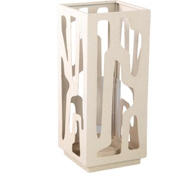 PTMD Windlicht Dewey - 18x18x42 cm - Ijzer - Creme