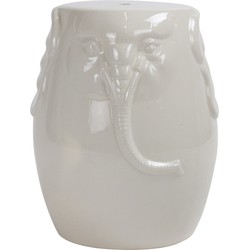 Fine Asianliving Keramische Kruk Wit Olifant Handgemaakt D33xH46cm