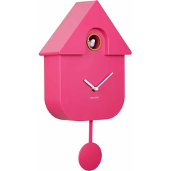 Wandklok Modern Cuckoo - Roze - 8.5x21.5x41cm