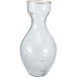 Stijlvolle glazen kleine decoratieve bloemenvaas in het transparant glas van 15 x 7 cm - Vazen