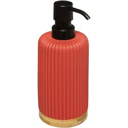 Zeeppompje/zeepdispenser van kunststeen - rood - 270 ml - Zeeppompjes