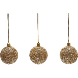 Kave Home - Set van 3 kleine decoratieve goudkleurige hangende ballen Briam