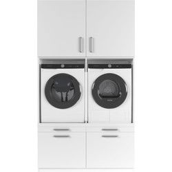 Wasophoogte Wasmachine Kast Venice – Pure Wit