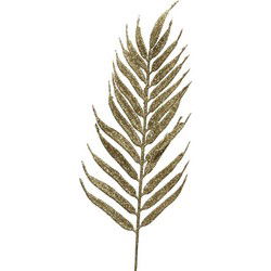 Kerst glitter decoratie bladeren goud met glitter 6 stuks - Decoratieve tak kerst