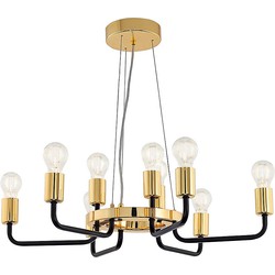 Eglo Paltas Hanglamp 9-lichts Zwart Goud - 70 cm
