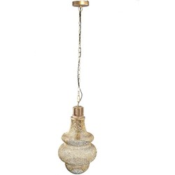 PTMD Elvira Hanglamp Bulb - H57 x Ø30 cm - Ijzer - Goud