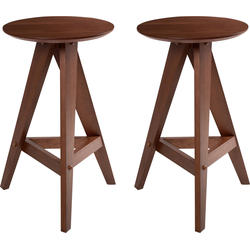 Beliani AROMA - Hocker-Bruin-Rubberhout