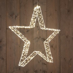 Metal 56 cmx7 cm 3D Star White With 540Led Warm White