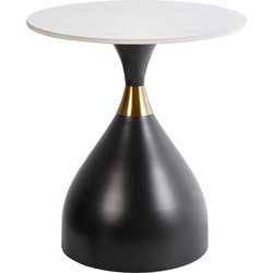 Beliani ITUNA - Bijzettafel-Zwart-Gesinterde steen