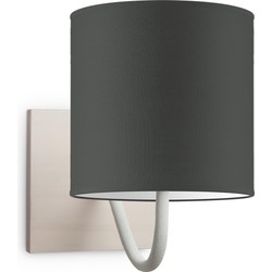 Moderne wandlamp Bling - antraciet - wandlamp Beach inclusief lampenkap 16/16/15cm - geschikt voor E27 LED lamp - Wandlamp geschikt voor woonkamer, slaapkamer, corridor