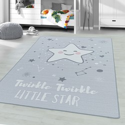 Tapijtenloods Play Vloerkleed Kinderkamer Little Star Laagpolig Grijs- 120x170 CM