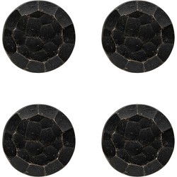 Clayre & Eef Deurknop Set van 4  Ø 4 cm Zwart Ijzer Rond Meubelknop