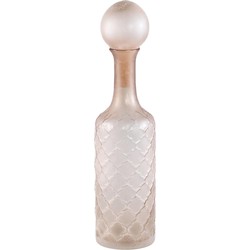 PTMD Fles Cianna - 12x12x50 cm - Glas - Bruinroze