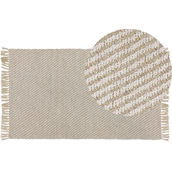 Beliani ALADAG - Laagpolig-Beige-Katoen, Jute