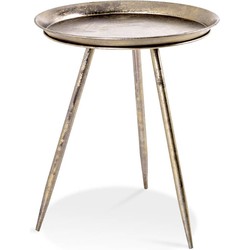 Bijzettafel - Ronde tafel - Vintage - Brons gelakt metaal - 44 x 44 x 54 cm