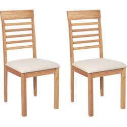 ORTLEY - Eetkamerstoel set van 2 - Lichtbeige - Hout