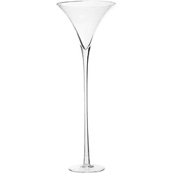 Mica Decorations Vaas Martini glas met voet transparnt - H 95 x Ø 35 cm
