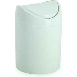 Plasticforte Mini prullenbakje - mintgroen - kunststof - met klepdeksel - keuken aanrecht model - 1,4 Liter - 12 x 17 cm - Prullenbakken