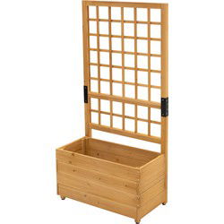 Plantenbak met trellis Hout Bruin Plantenbak Trellis ML-Design