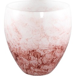 PTMD Urish Windlicht - 16 x 16 x 15 cm  - Glas - Roze