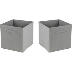 Urban Living Opbergmand/kastmand - 2x - 29 ltr - grijs - 31 x 31 cm - Opbergmanden
