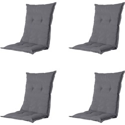 Madison -  Tuinstoelkussen Lage Rug Oxford grey  - Ca. 105x50 cm - Set van 4