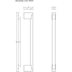 Deurgreep Luuk - staal - 192 mm - Modern - Handgreep - Kastgreep - Ladegreep