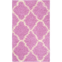 Safavieh Shaggy Indoor Woven Area Rug, Dallas Shag Collection, SGD257, in Pink & Ivory, 122 X 183 cm