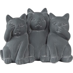 Clayre & Eef Beeld Kat 22x10x16 cm Grijs Steen Woonaccessoires