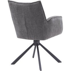 Eetkamerstoel Antraciet Stof - Draaibaar - 65x59x86cm - Select Marilla - Set van 2