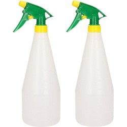 2x stuks groen/gele plantensproeiers 1 liter - Plantenspuiten