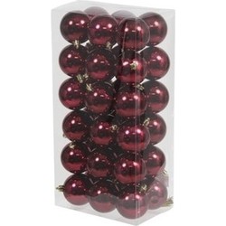 Othmar Decorations Kerstballen - 36x - bordeaux - D6 cm -kunststof - Kerstbal