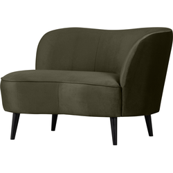 WOOOD Sara Loungefauteuil Rechts - Velvet - Warm groen - 71x112x81