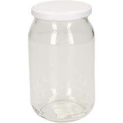 Luchtdichte weckpotten transparant glas 900 ml - wit - Weckpotten