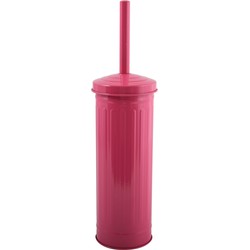 MSV Industrial Toilet/wc-borstel houder - metaal - fuchsia roze - 38 cm - Toiletborstels
