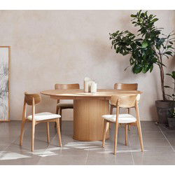 Eettafel Rond Naturel - Uitschuifbaar - Ø120-167cm - Nola