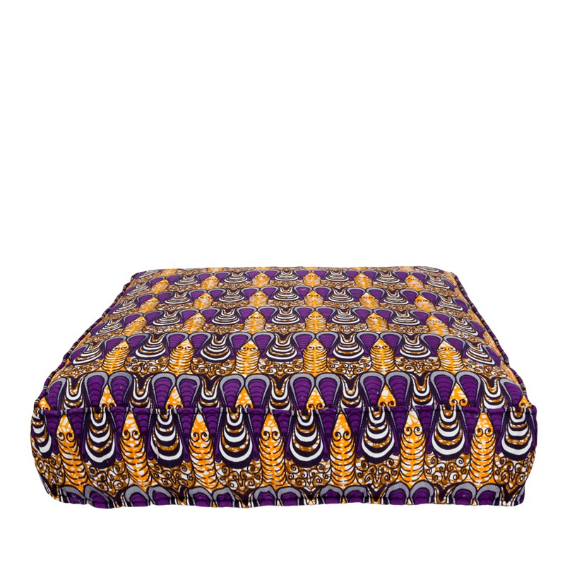 Matras kussen African print drop purple - 80x80x15 cm - 