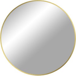 Madrid Mirror - Mirror with brass look frame Ã˜60 cm