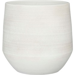 Mica Decorations Evora Bloempot - 37x37x34 cm - Terracotta - Wit