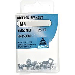 Moer zeskant m4 verz 25st