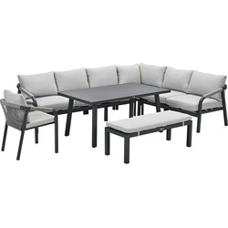 Garden Impressions Tarera lounge dining set 7-delig - donker grijs