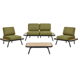 MINOZZO - Loungeset 4-zits - Olijfgroen - Gecertificeerd acaciahout